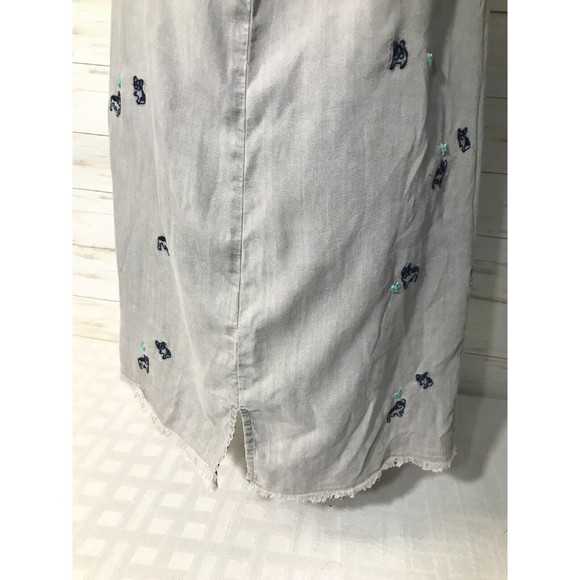 BILLY T LARGE Womens Long Button Shirt 100% LYOCELL Embroidered PUG DOG Hearts - Picture 7 of 16